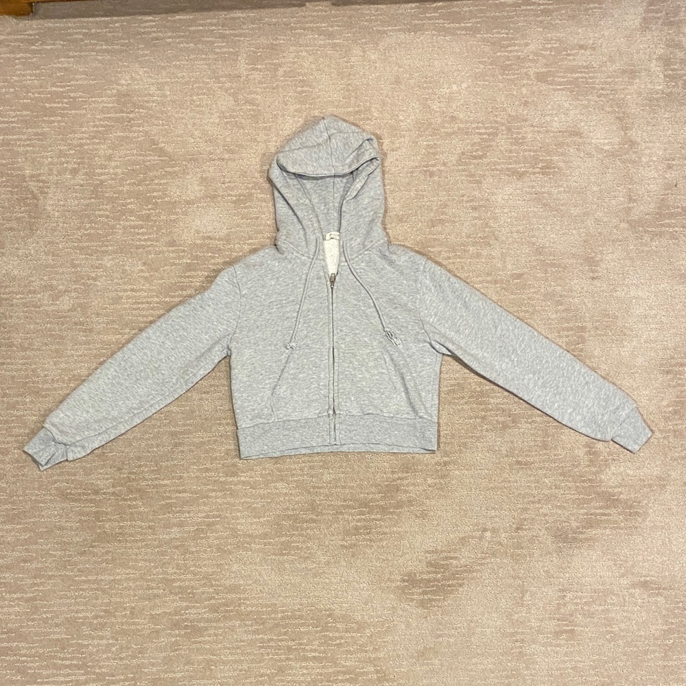 Brandy Melville Heather Gray Half-Zip Hoodie